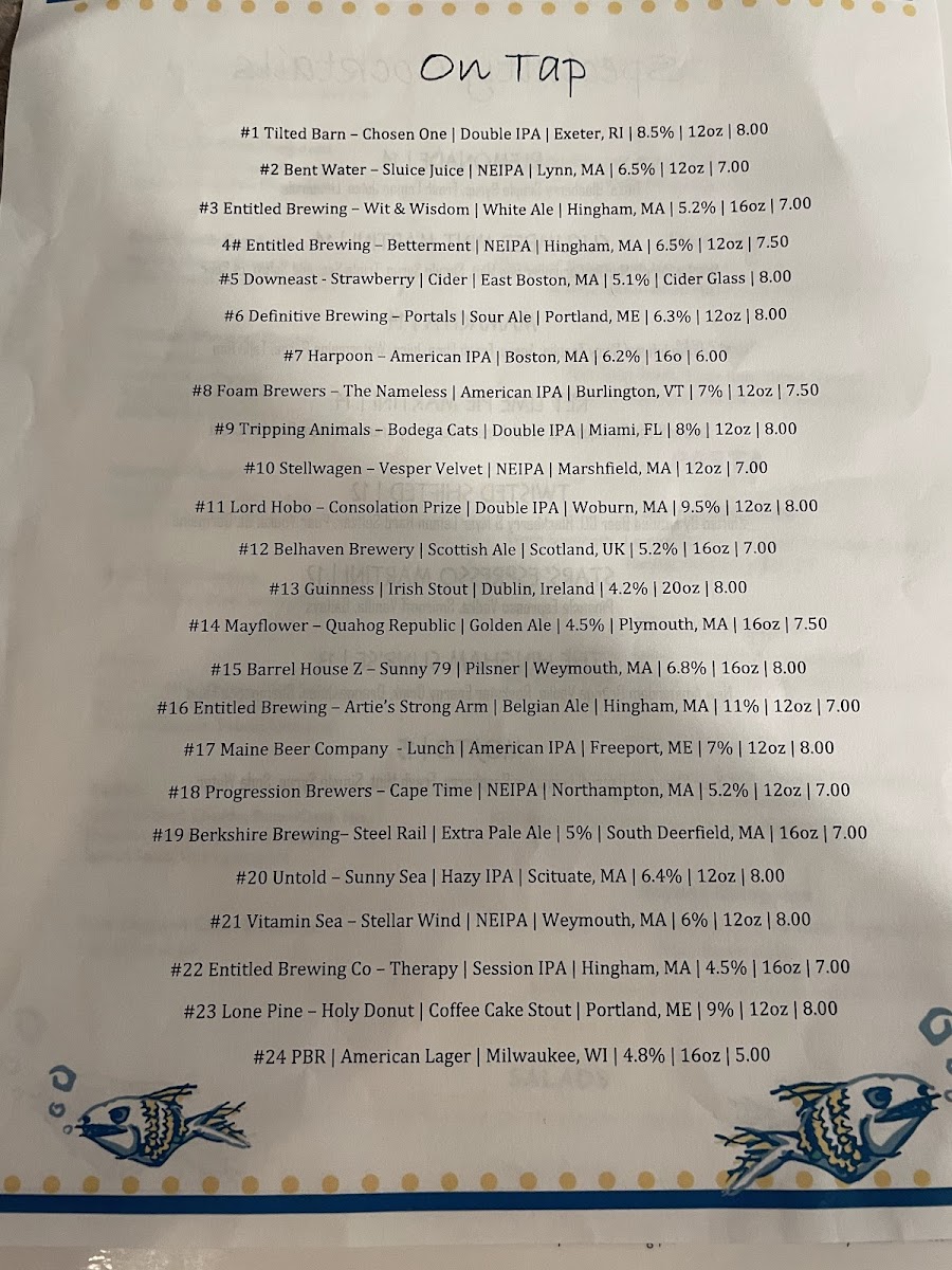 Stars On Hingham Harbor Menu - Image 4